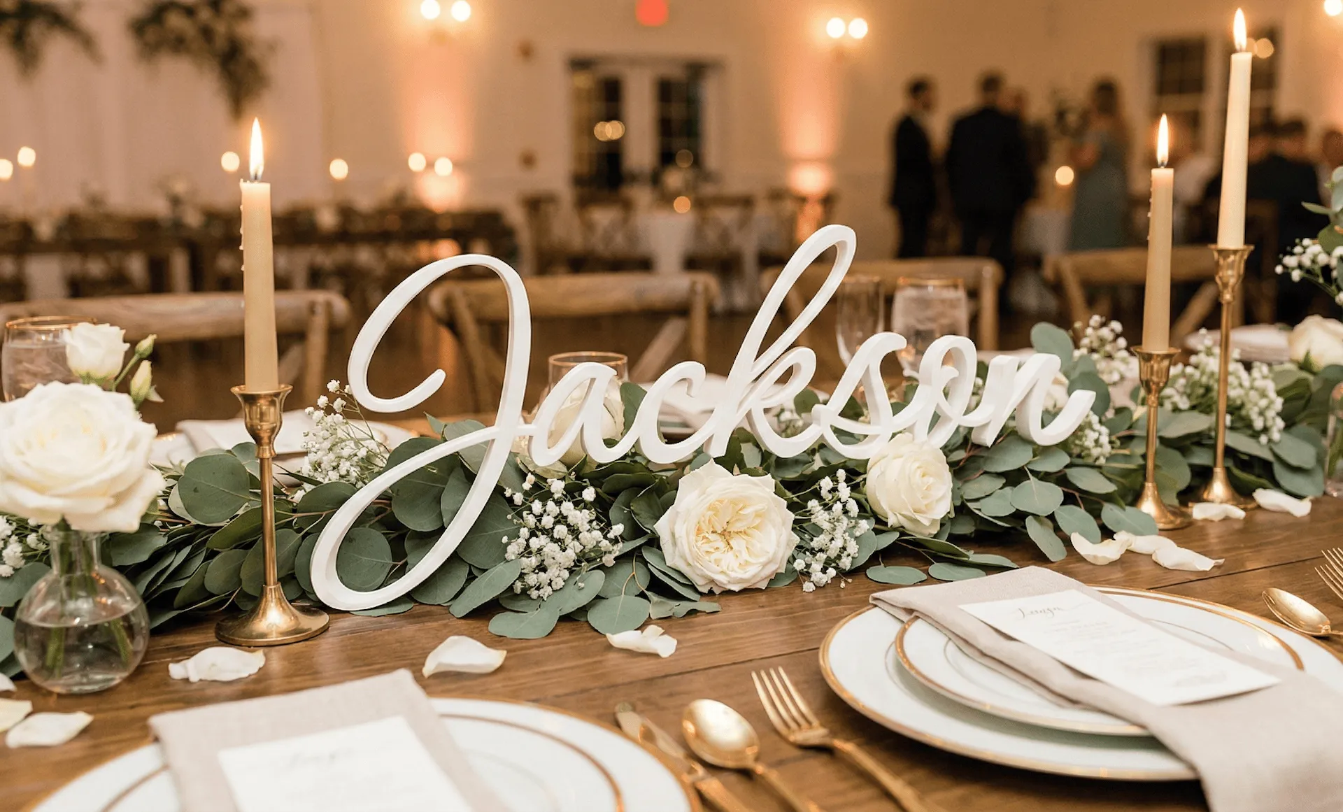 3D printed wedding place cards with personalized guest names
